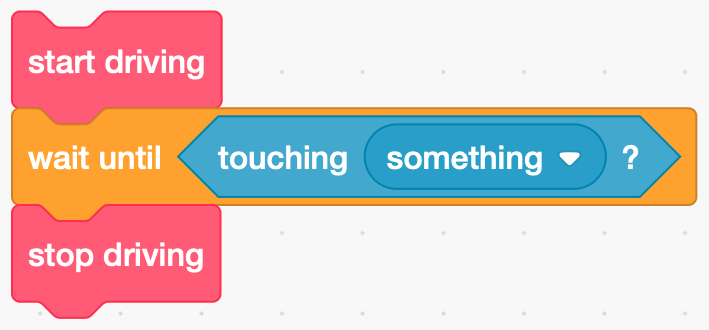 A wait-until statement in Scratch.